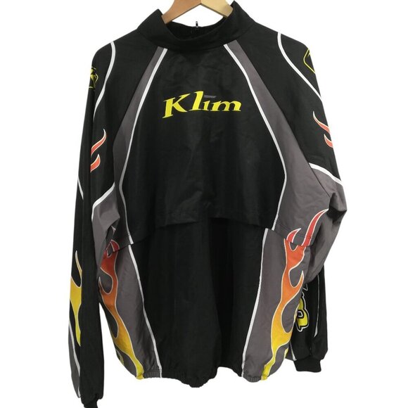 Klim 1/4 Zip Pullover Vented Windbreaker Lightweight Jacket Size XXL Flames - Picture 8 of 15